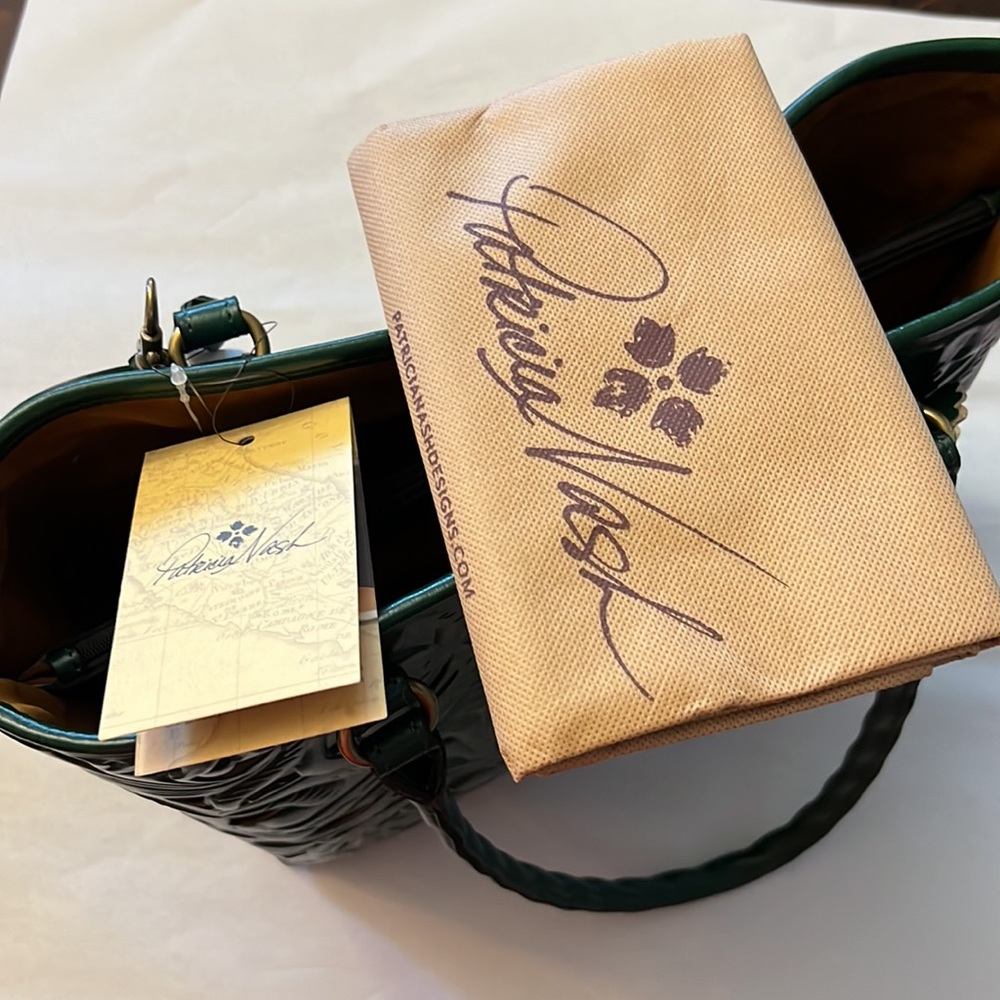 Patricia Nash Green Tooled Leather Tote - Picture 12 of 14